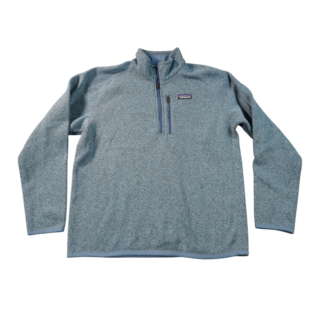 Patagonia Better Sweater Pullover Mens Large Blue 1/4 Zip Fleece Jacket Heather
